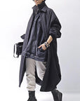 【Alès Dacchia】 UNISEX OVERSIZED LIGHT PADDED LONG SHIRT SH1099_BLACK