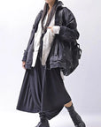 【Primordial is Primitive】 2WAY FRONT DRAPE LONG SLEEVE PANTS DRESS 959RO