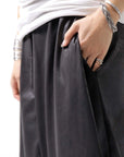 【Primordial is Primitive】 UNISEX ASYMMETRY STRETCH ECO LEATHER PANTS 722HA_BLACK