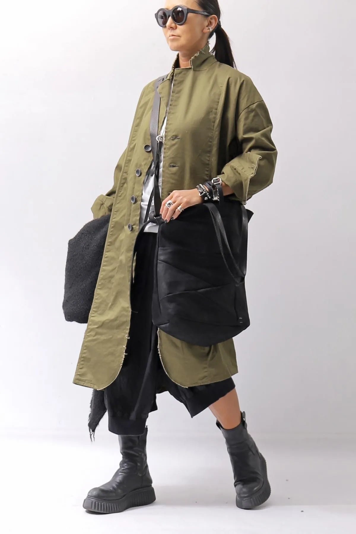 DANIELE BASTA】 UNISEX 2WAY PATCHWORK SHOULDER BAG_BLACK