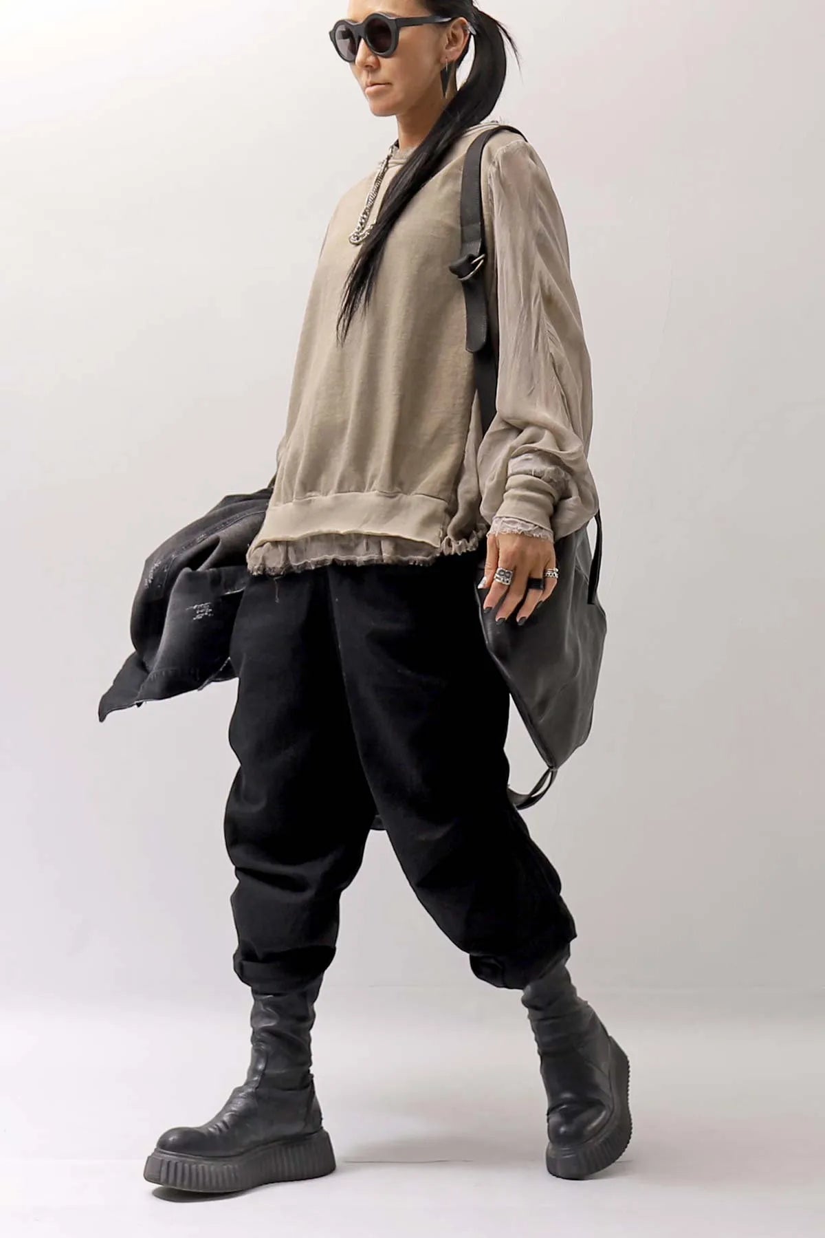 【sanctamuerte】 UNISEX SIDE STRING CODE PANTS 319/MM_BLACK