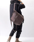 【MIRANDA KALOUDIS】 UNISEX 2WAY CALF LEATHER REGULAR BAG_FANGO