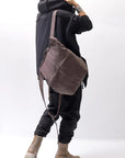 【MIRANDA KALOUDIS】 UNISEX 2WAY CALF LEATHER REGULAR BAG_FANGO