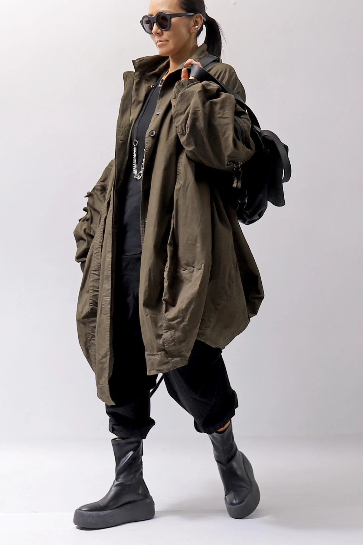 【RUNDHOLZ】 UNISEX DESIGN POCKET BLOUSON COAT 260 1208_KHAKI CLOUD