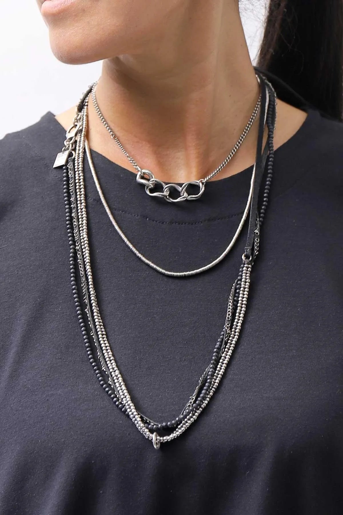 【GOTI】 ROUND MICRO PLATE CHAIN NECKLACE_CN715