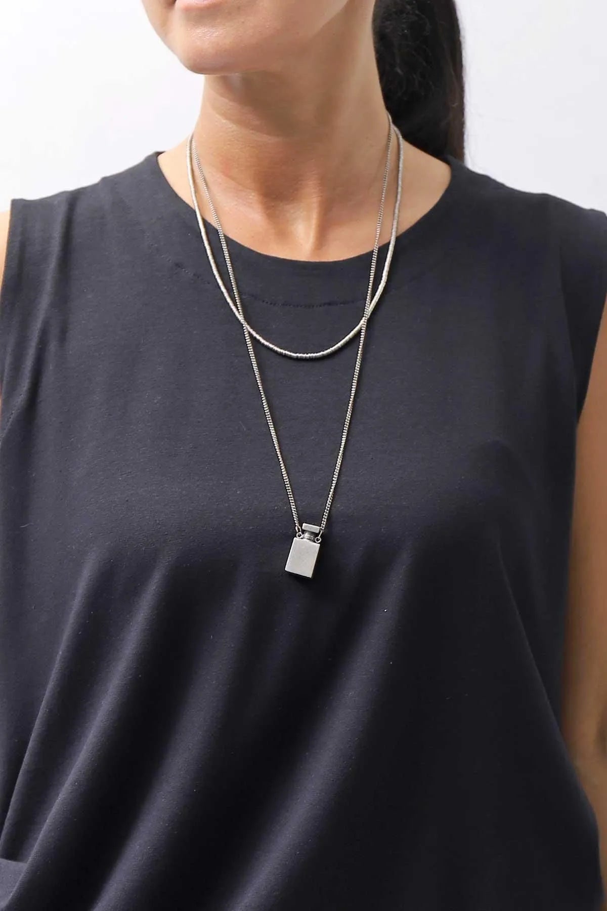 【GOTI】 ROUND MICRO PLATE CHAIN NECKLACE_CN715