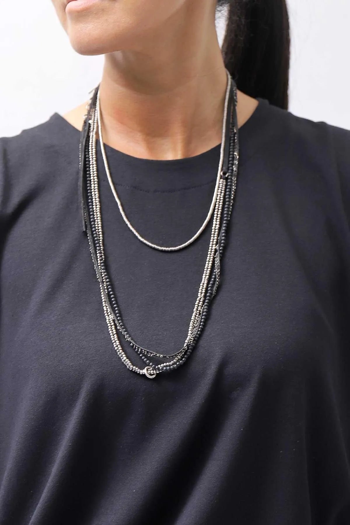 【GOTI】 MICRO TWIN SILVER BALL NECKLACE_CN151