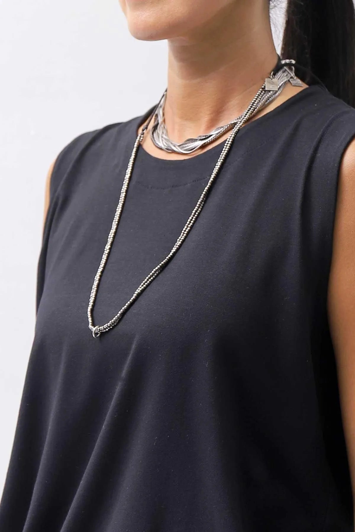 【GOTI】 MICRO TWIN SILVER BALL NECKLACE_CN151