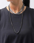 【GOTI】 BLACK AGATE & MICRO SILVER SEQUIN NECKLACE_CN1181