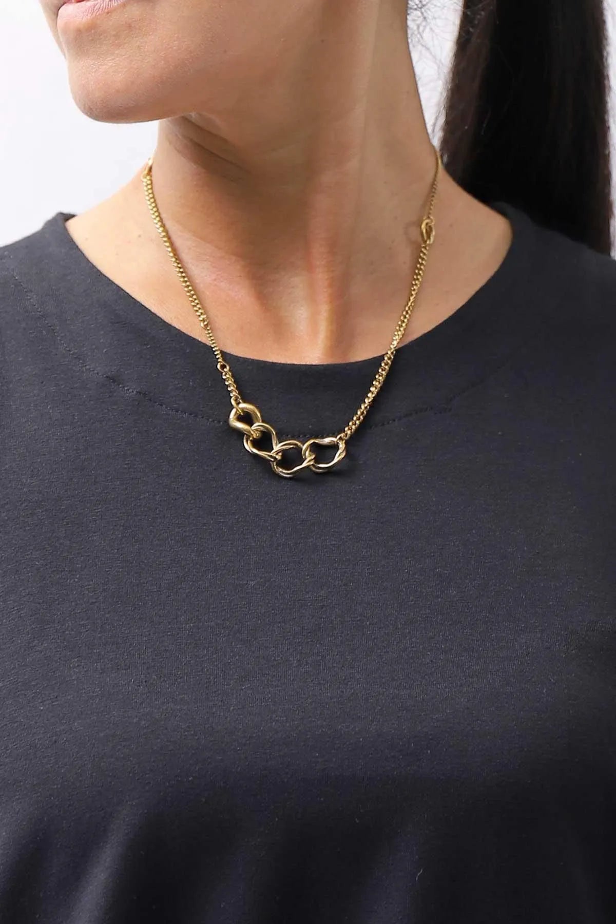 【GOTI】 TWIST RING TOP NECKLACE CN2135_GOLD