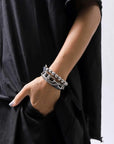 【GOTI】 SILVER STONE BALL&LEATHER BRACELET_BR2207
