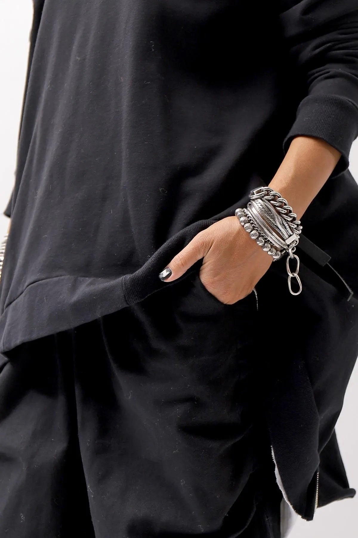 【GOTI】 SILVER STONE BALL&LEATHER BRACELET_BR2207