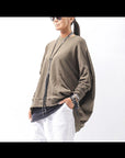 【bajra】 UNISEX BACK DRAPE TOP 154QK02_KHAKI BROWN