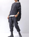 【bajra】 UNISEX BACK DRAPE TOP 154QK02_BLACK