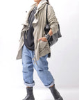 【RUNDHOLZ】 UNISEX DOUBLE LAYERED ZIP-UP HOODIE_SAND CLOUD