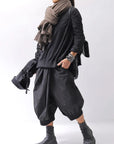 【RUNDHOLZ】 UNISEX FRONT FLAP COTTON RIB PANTS 253 0135_BLACK