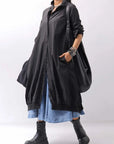 【RUNDHOLZ】 UNISEX COTTON RIB SHIRT CARDIGAN 253 0933_BLACK