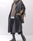 【studio b3】 UNISEX OVERSIZED LONG CARDIGAN SHIRT CB1298_GRAPHITE BLACK