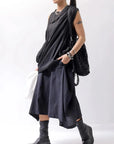 【sanctamuerte】 COTTON SLEEVE-LESS LONG TOP 325/MM_BLACK