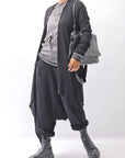 【studio b3】 UNISEX DENIM&SWEAT BOX SARROUEL PANTS RBB1974_BLACK