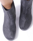 【VIC MATIE】 RIBBED NAPPA LEATHER HEEL BOOTS 5206D_BLACK