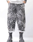 【RUNDHOLZ】 UNISEX ART PRINTED STRETCH PANTS _BLACK PRINT