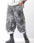 【RUNDHOLZ】 UNISEX ART PRINTED STRETCH PANTS _BLACK PRINT