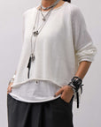 【RUNDHOLZ】 LINEN&COTTON KNIT TOPS _OFF WHITE
