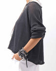 【RUNDHOLZ】 LINEN&COTTON KNIT TOPS _BLACK