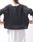 【RUNDHOLZ】 LINEN&COTTON KNIT TOPS _BLACK