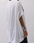 【bajra】 UNISEX BACK DRAPE HALF SLEEVE TOPS 160QK05_WHITE