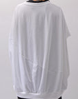 【bajra】 UNISEX BACK DRAPE HALF SLEEVE TOPS 160QK05_WHITE