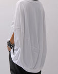 【bajra】 UNISEX BACK DRAPE HALF SLEEVE TOPS 160QK05_WHITE