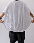 【bajra】 UNISEX BACK DRAPE HALF SLEEVE TOPS 160QK05_WHITE