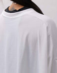 【bajra】 UNISEX BACK DRAPE HALF SLEEVE TOPS 160QK05_WHITE