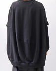 【bajra】 UNISEX BACK DRAPE HALF SLEEVE TOPS 160QK05_BLACK