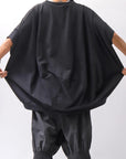 【bajra】 UNISEX BACK DRAPE HALF SLEEVE TOPS 160QK05_BLACK