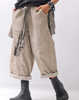 【studio b3】 UNISEX LIGHT COTTON PANTS WITH WAIST SHIRT NB2099_SAND OLD DYE
