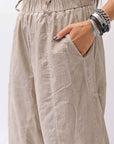 【studio b3】 UNISEX LIGHT COTTON PANTS WITH WAIST SHIRT NB2099_SAND OLD DYE