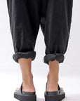 【Alès Dacchia】 UNISEX LEATHER TONG CITY SANDAL_BLACK