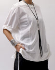 【Andrea Ya'aqov】 UNISEX COTTON TOPS MOPW33_WHITE