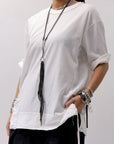 【Andrea Ya'aqov】 UNISEX COTTON TOPS MOPW33_WHITE