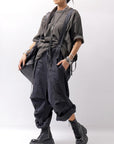 【Andrea Ya'aqov】 UNISEX 2WAY SHOULDER SALOPETTE PARACHUTE PANTS PAK71_BLACK