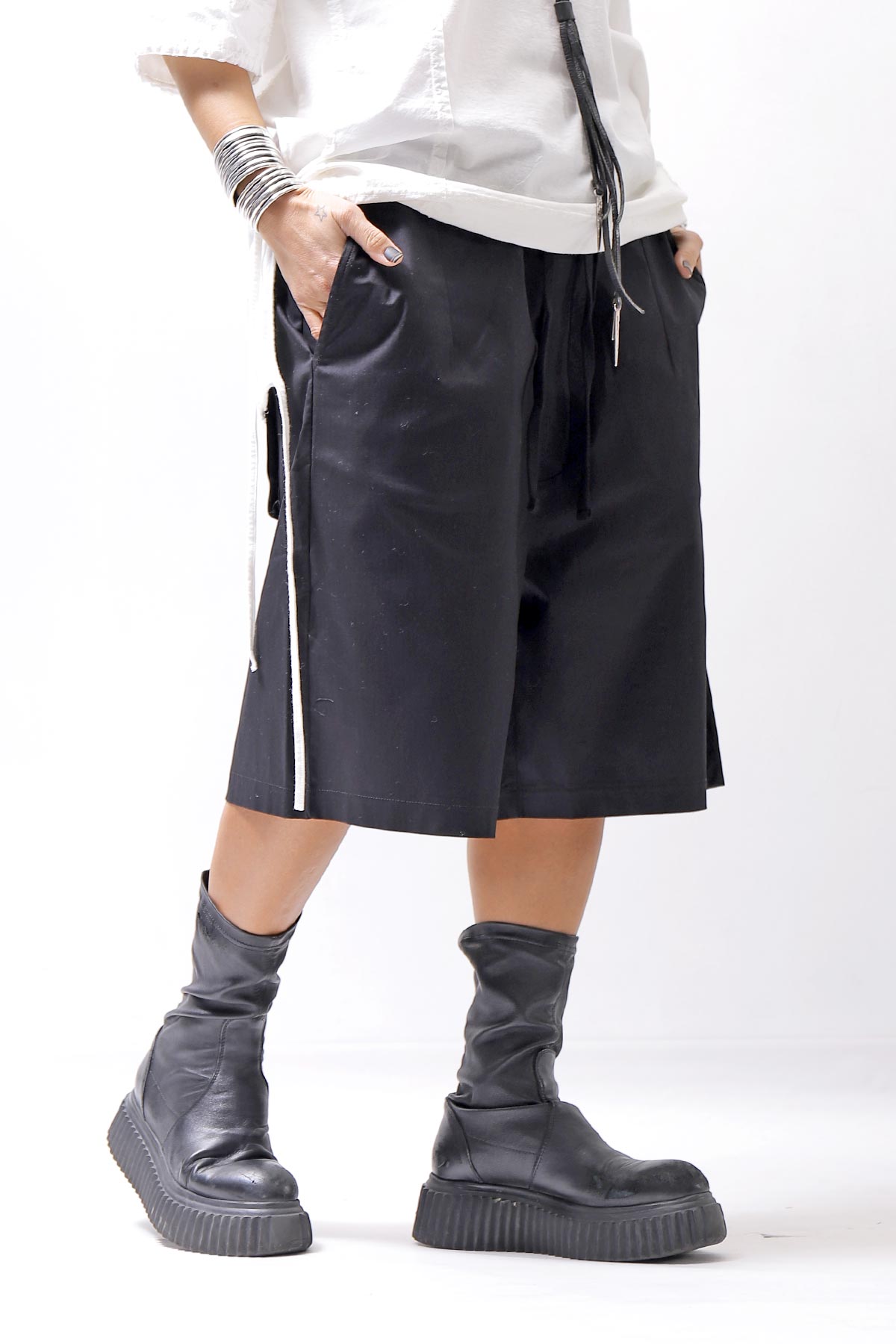 【thom/krom】 UNISEX COTTON HALF PANTS MST471_BLACK