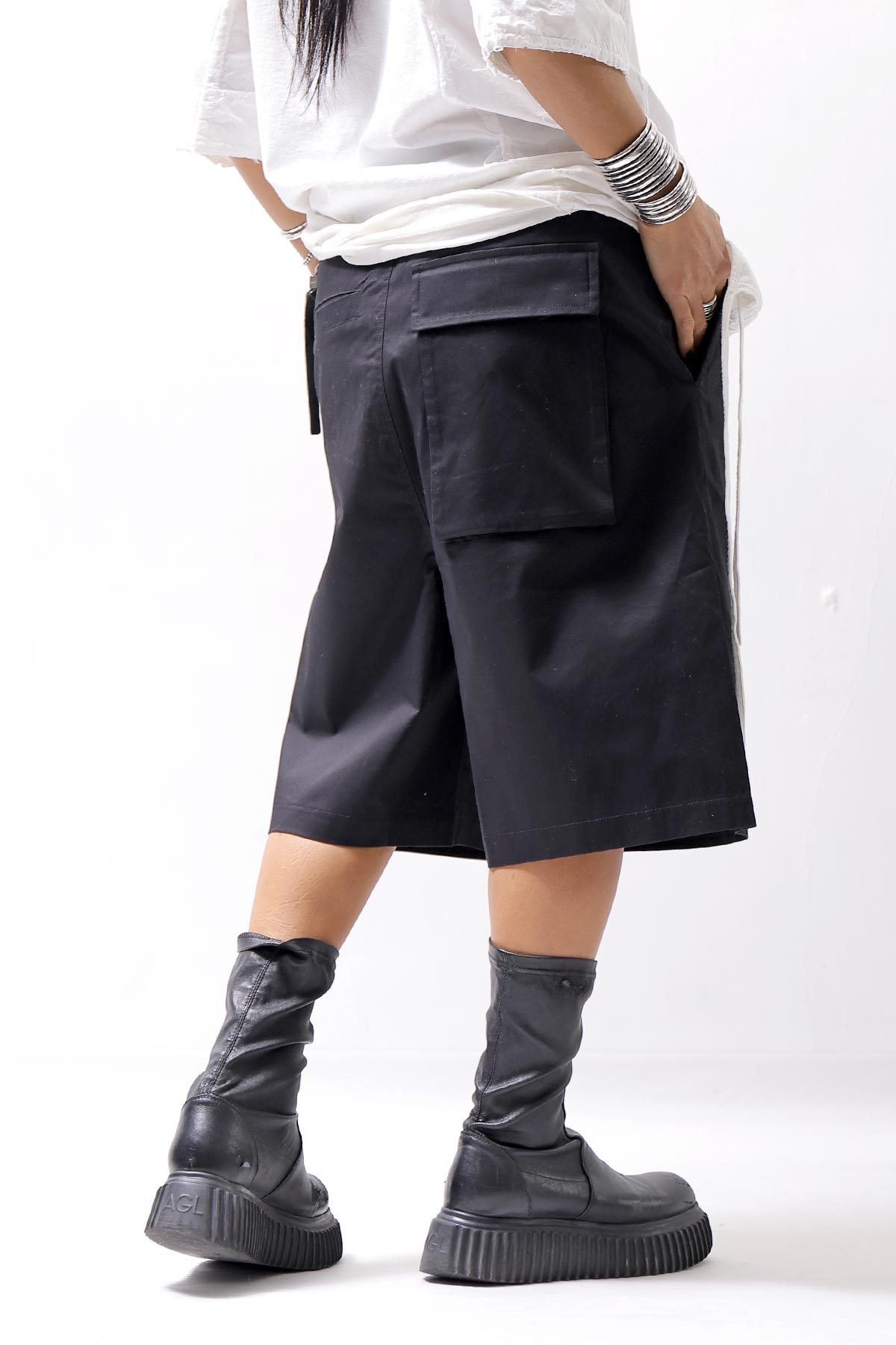 【thom/krom】 UNISEX COTTON HALF PANTS MST471_BLACK