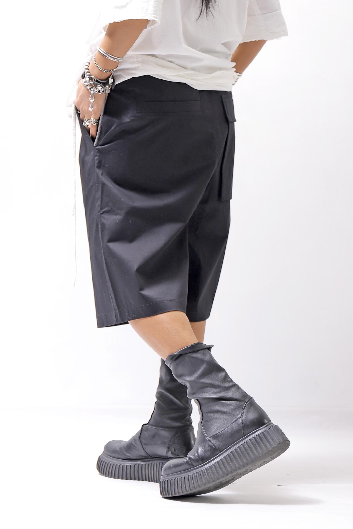 【thom/krom】 UNISEX COTTON HALF PANTS MST471_BLACK