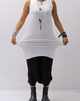 【bajra】 STRETCH INNER LONG TANK TOP BLACK&WHITE SET 160QK02