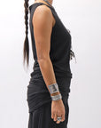 【bajra】 STRETCH INNER LONG TANK TOP BLACK&WHITE SET 160QK02