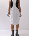 【NOSTRASANTISSIMA】 OPEN BACK LIGHT SWEAT COVER LONG TANK TOP M142_WHITE