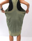 【NOSTRASANTISSIMA】 OPEN BACK LIGHT SWEAT COVER LONG TANK TOP M142_GREEN FADE